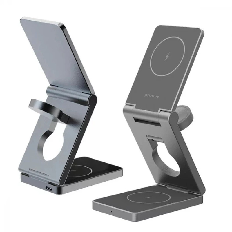 Бездротовий зарядний пристрій Proove Titan Volt 3 in 1 Gray (WSTV15000003)