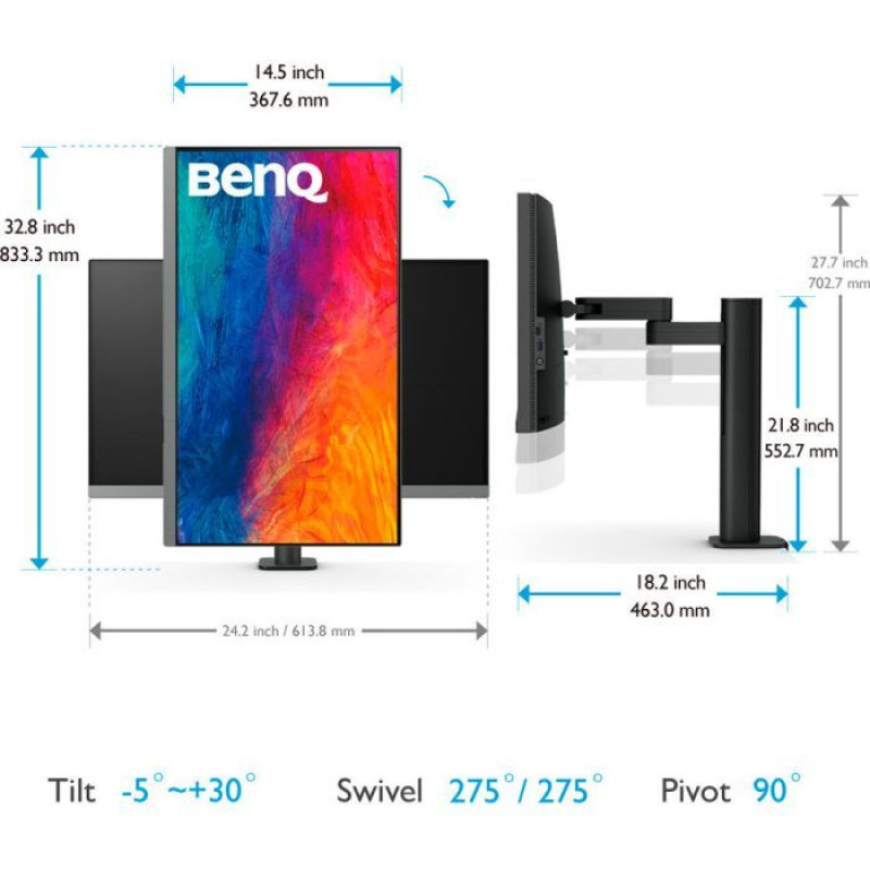 Монітор BENQ PD2706UA Dark Grey (9H.LLKLB.QEE)