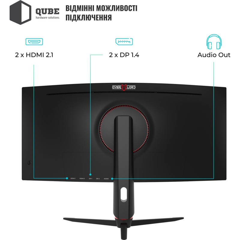 Монітор QUBE Overlord C34UQ180H