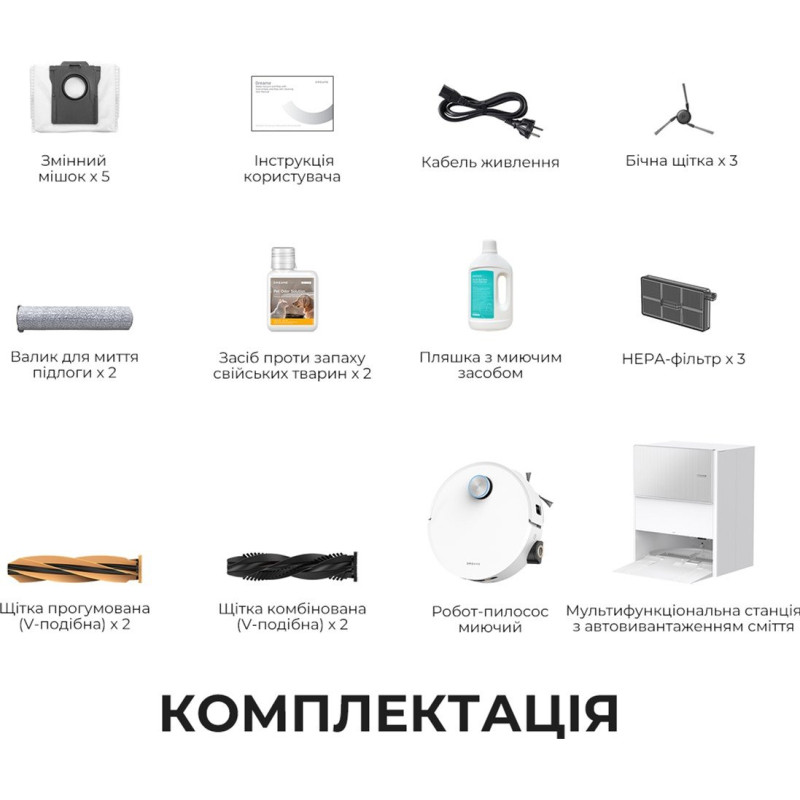 Робот-пилосос DREAME Aqua 10 Ultra Roller Complete White (RLH71DE-1-WH)