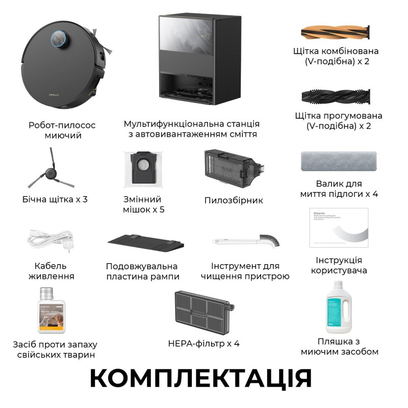 Робот-пилосос Dreame Aqua 10 Ultra Track Complete Black (RLR81CE-1-BL)