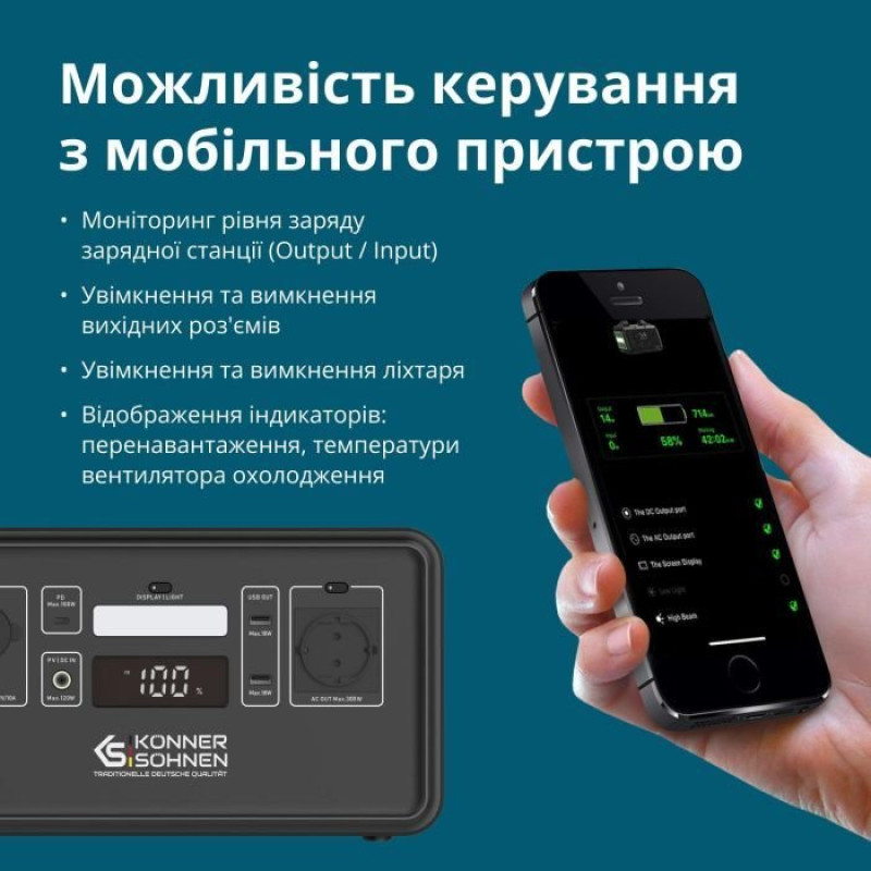 Зарядна станція Konner&Sohnen KS500PS 500W 448Wh (KS500PS)