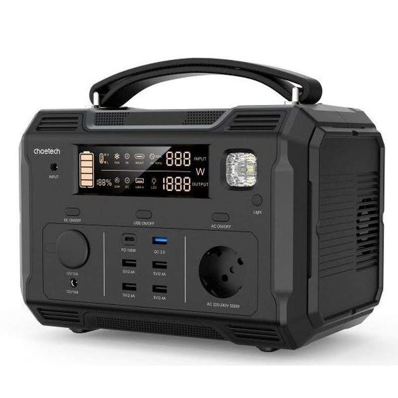 Зарядна станція Choetech BS004-EU-BK, 500W (BS004-EU-BK)