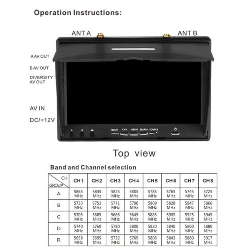 Монітор FPV Bluesky LCD5802D DVR 5.8GHz 40CH (LCD5802)