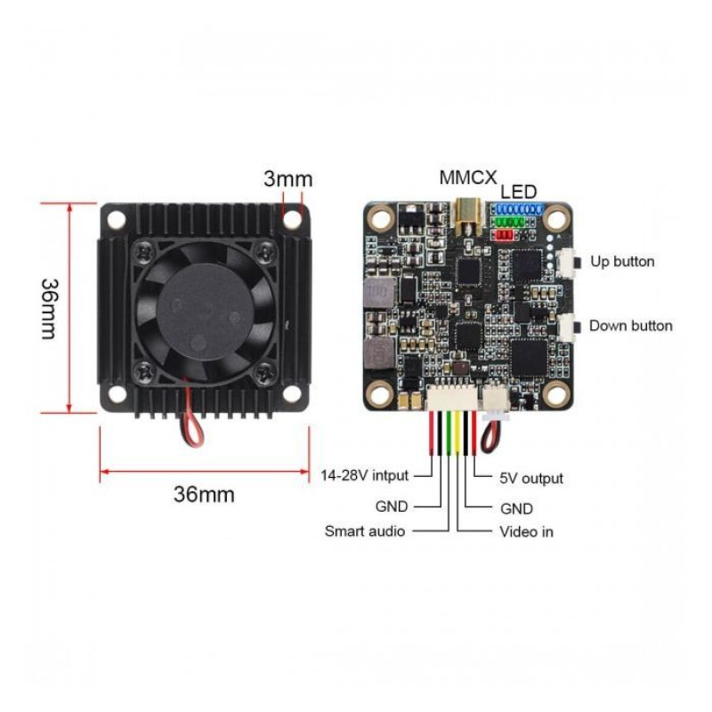 Відеопередавач (VTX) AKK Ultra Long Range 3W 5.8GHz 96CH Low Band упаковка 360 шт (TX3000AC360)