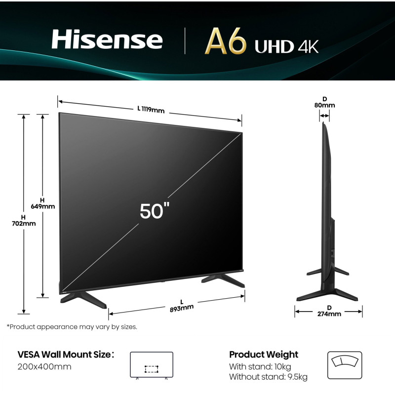 Телевізор HISENSE 50A6Q