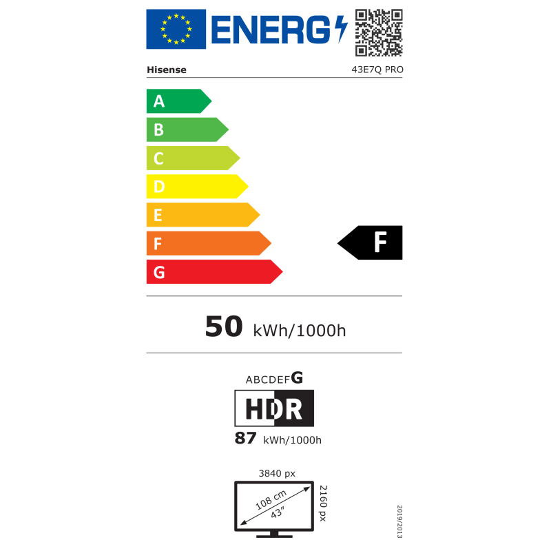 Телевізор HISENSE 43E7Q PRO