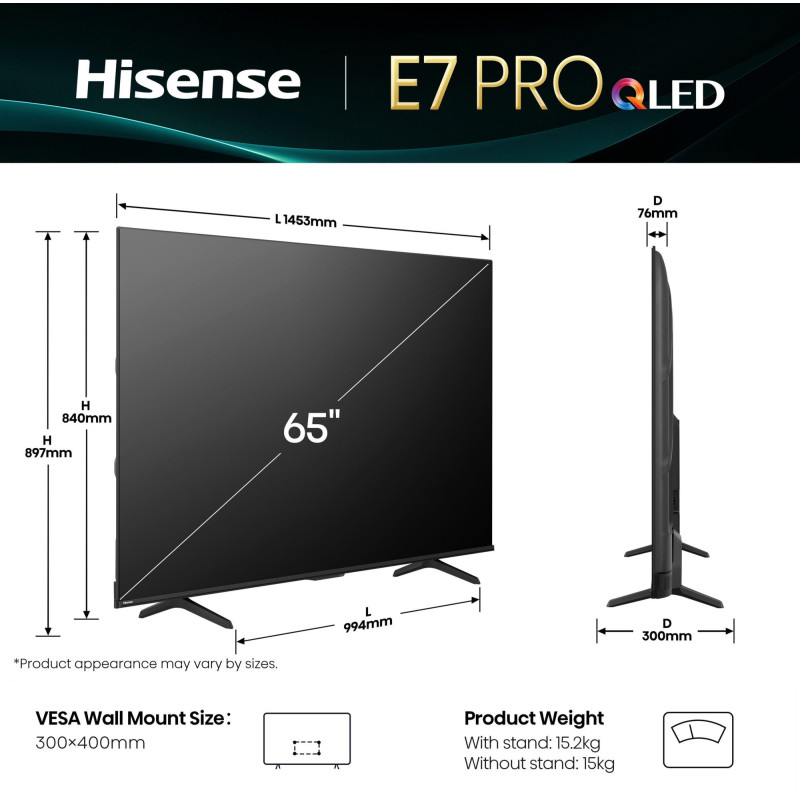 Телевізор HISENSE 65E7Q PRO