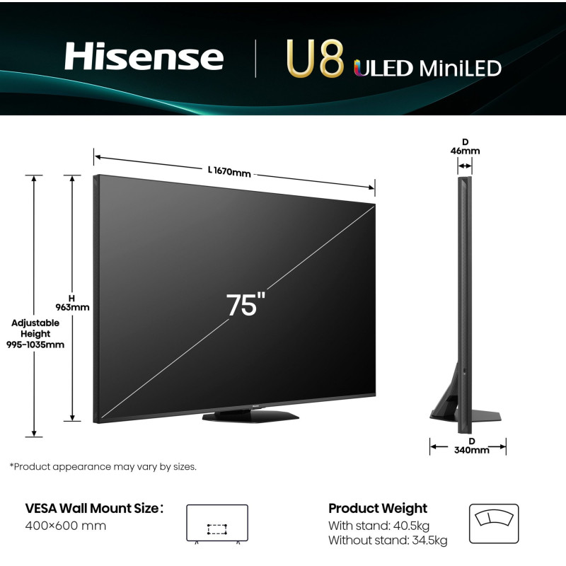 Телевізор HISENSE 75U8Q