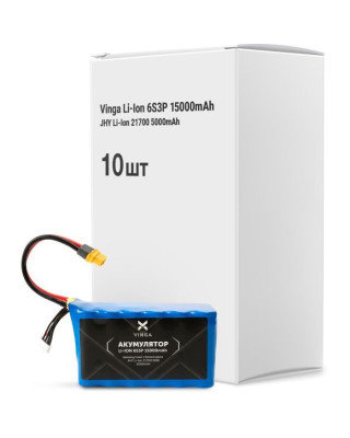 Акумулятор для дрона Vinga Li-Ion 6S3P 15000mAh коробка 10 шт. (V6S3P-10PCS-15000MAH)