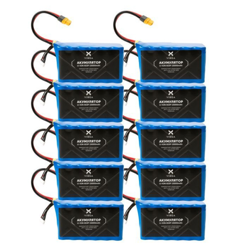 Акумулятор для дрона Vinga Li-Ion 6S3P 15000mAh коробка 10 шт. (V6S3P-10PCS-15000MAH)