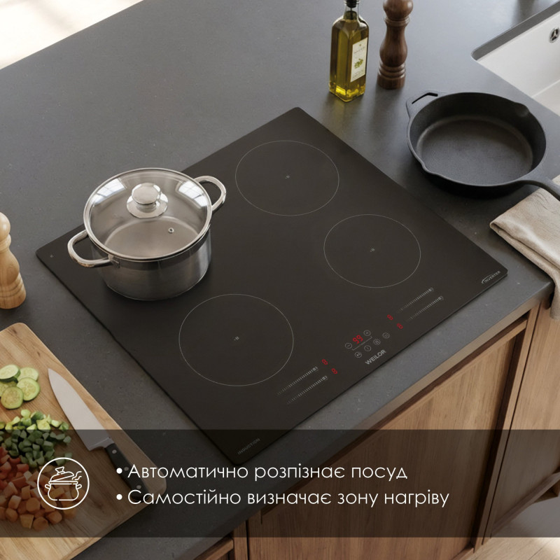 Варильна поверхня WEILOR WIS 643 BLACK NanoProtect