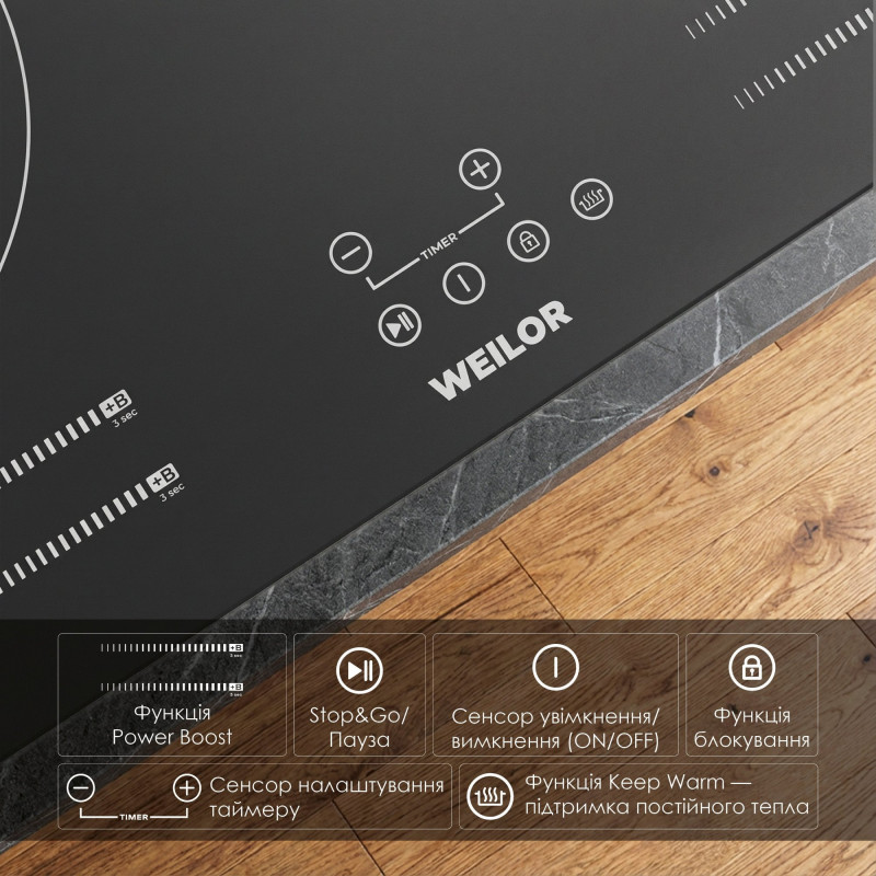 Варильна поверхня WEILOR WIS 643 BLACK NanoProtect