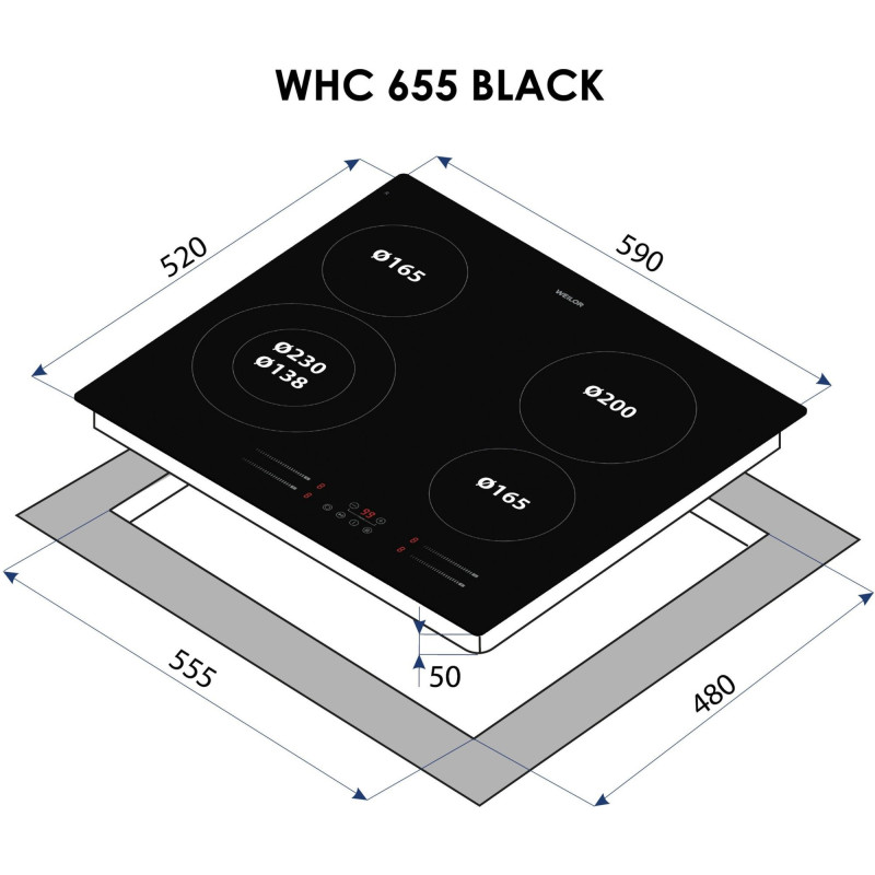 Варильна поверхня WEILOR WHC 655 BLACK
