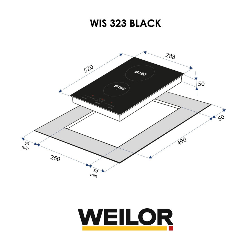 Варильна поверхня WEILOR WIS 323 BLACK