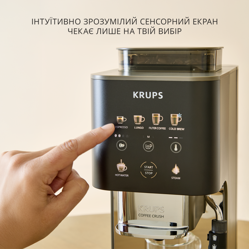 Кавомашина KRUPS SLIM Coffee Crush Experience SA403BE0 milk