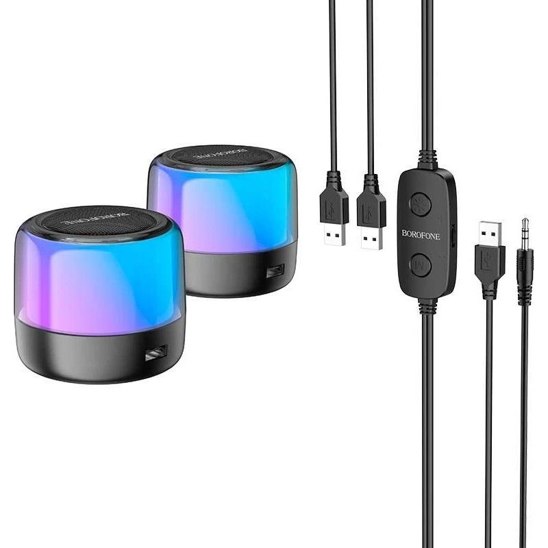 Портативна акустика Borofone BP12 Colorful BT Black
