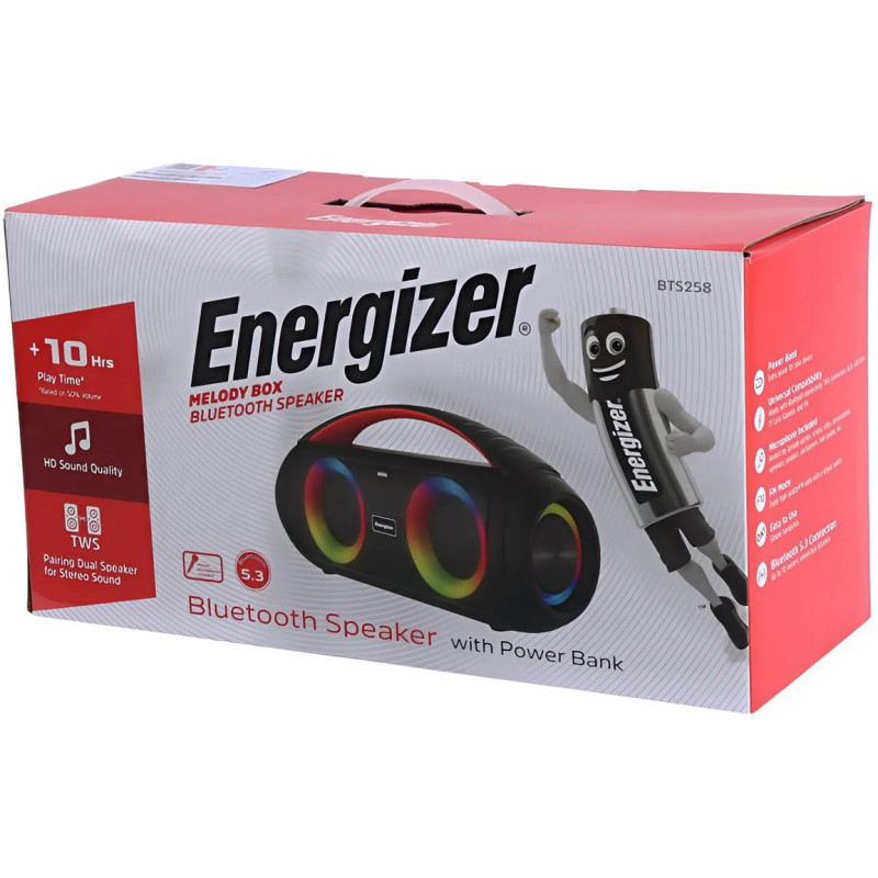 Портативна акустика Energizer BTS258 20W RGB Black