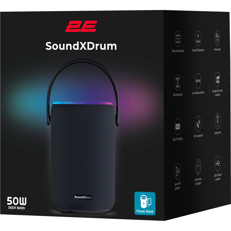 Портативні колонки 2E SoundXDrum Black (2E-BSSXDWBK)